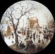 Hendrick Avercamp A Winter Scene with Skaters near a Castle USA oil painting artist